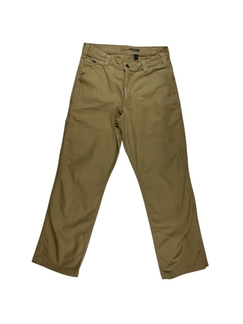 Carhartt Rugged Flex Canvas Work Pants Mens 32x30 Relaxed Fit Khaki Brown Tan M